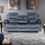Chenille Fabric Grey 3 + 2 Seater Manual Recliner Sofa Set CORDOBA