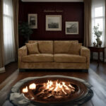 Textured Chenille Brown 3 Seater Sofa MONZA