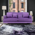 Velvet Purple 3 Seater Sofa SAN SEBASTIAN