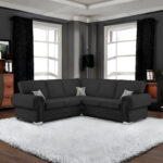Verona Fullback 5 Seater Black Corner Sofa