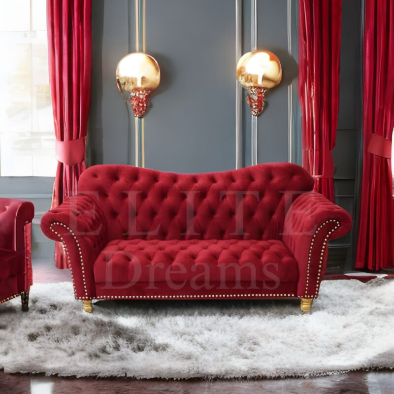Elegance Chesterfield Sofa 3+2 Red